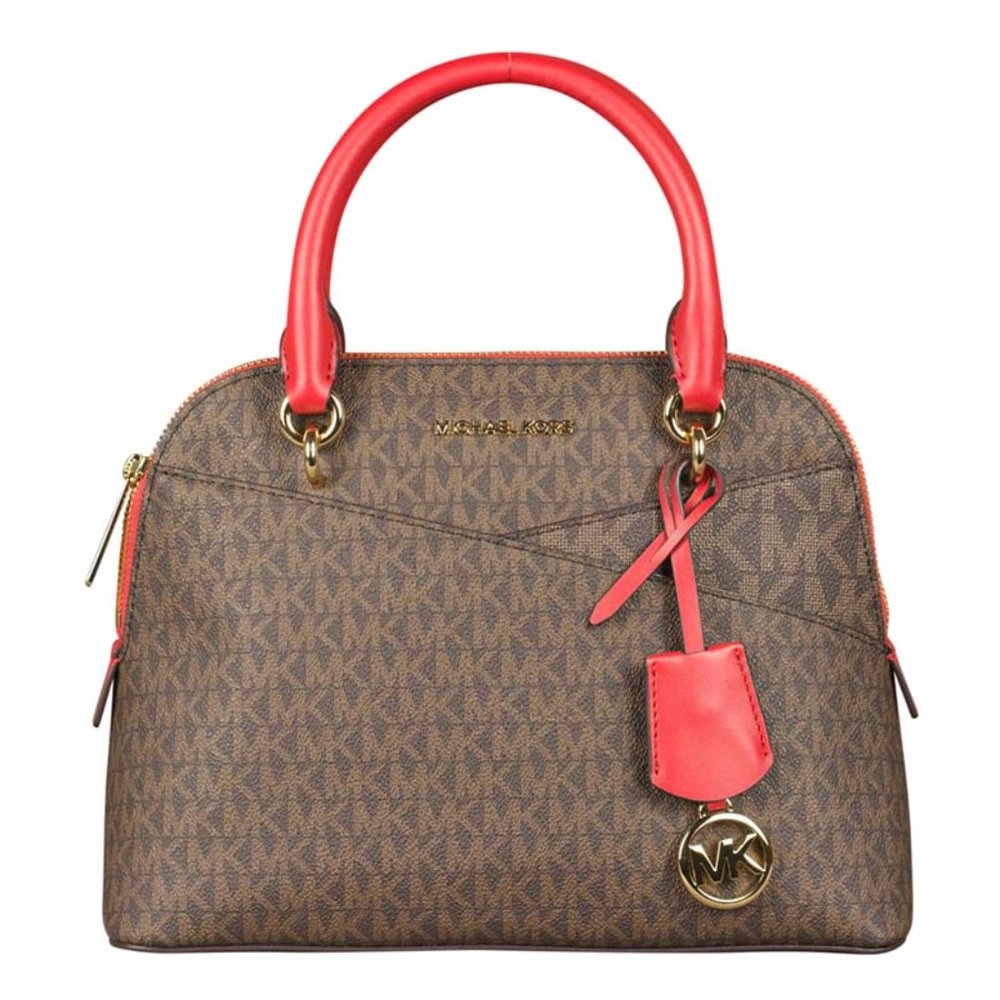 Michael Kors Medium Travel Dome X Cross Satchel in Flame